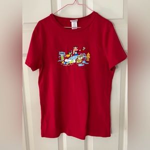 Girls Y2K vintage Paul Frank (and friends) t-shirt red short sleeve cartoon L